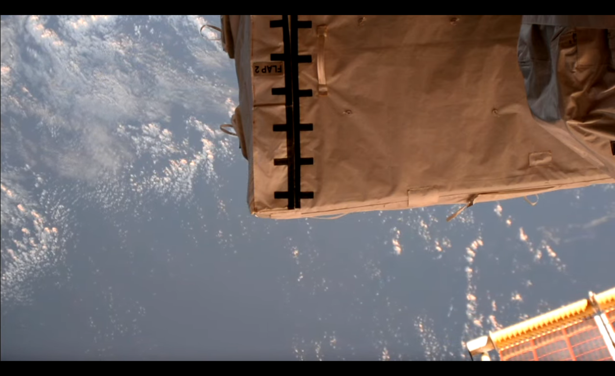 Orange-tinged clouds from overhead